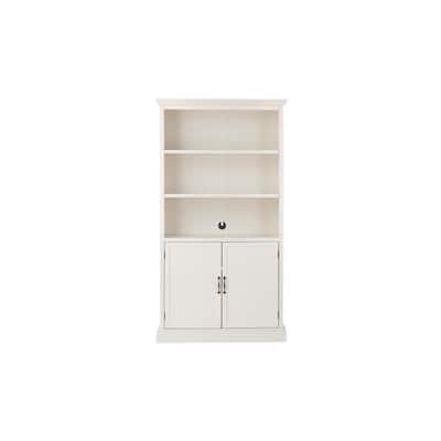 Royce 72 in. Polar Off-White Modular 3-Shelf Bookcase with Adjustable Shelves