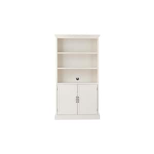 Royce 72 in. Polar Off-White Modular 3-Shelf Bookcase with Adjustable Shelves