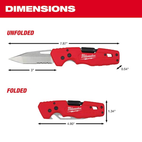 Milwaukee FASTBACK 1 In. Folding Knife With Blade Storage And 4 Piece Precision Screwdriver Set (5 Piece) 48 22 1502 48 22 2604   The Home Depot - Foto 4