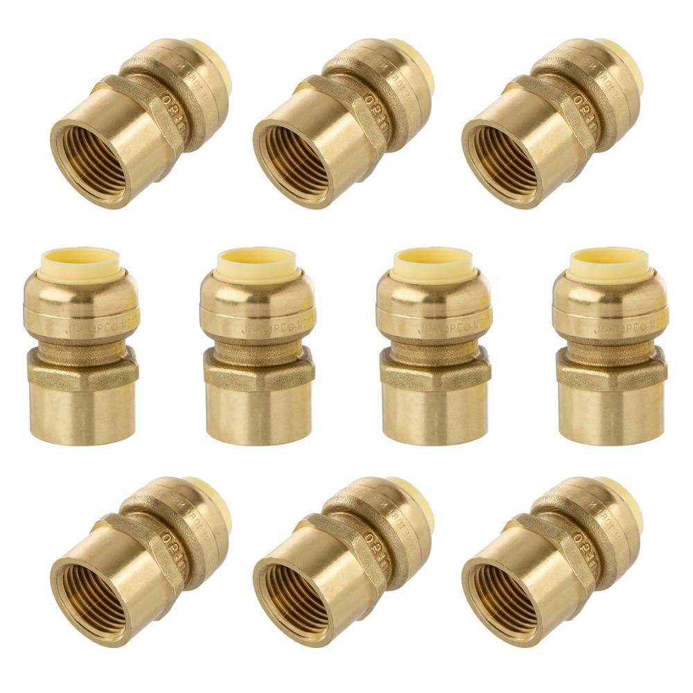 1/2 in. Push-Fit x 1/2 in. Brass Female Pipe Thread Coupling (10-Pack) price history on PriceWatchPro