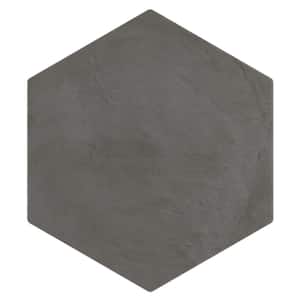 Dash Charcoal Black 8.5 in. x 0.35 in. Matte Hexagon Porcelain Floor and Wall Tile Sample