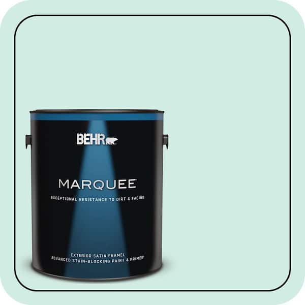 BEHR MARQUEE 1 gal. Home Decorators Collection #HDC-MD-19 Soft Mint Satin Enamel Exterior Paint & Primer