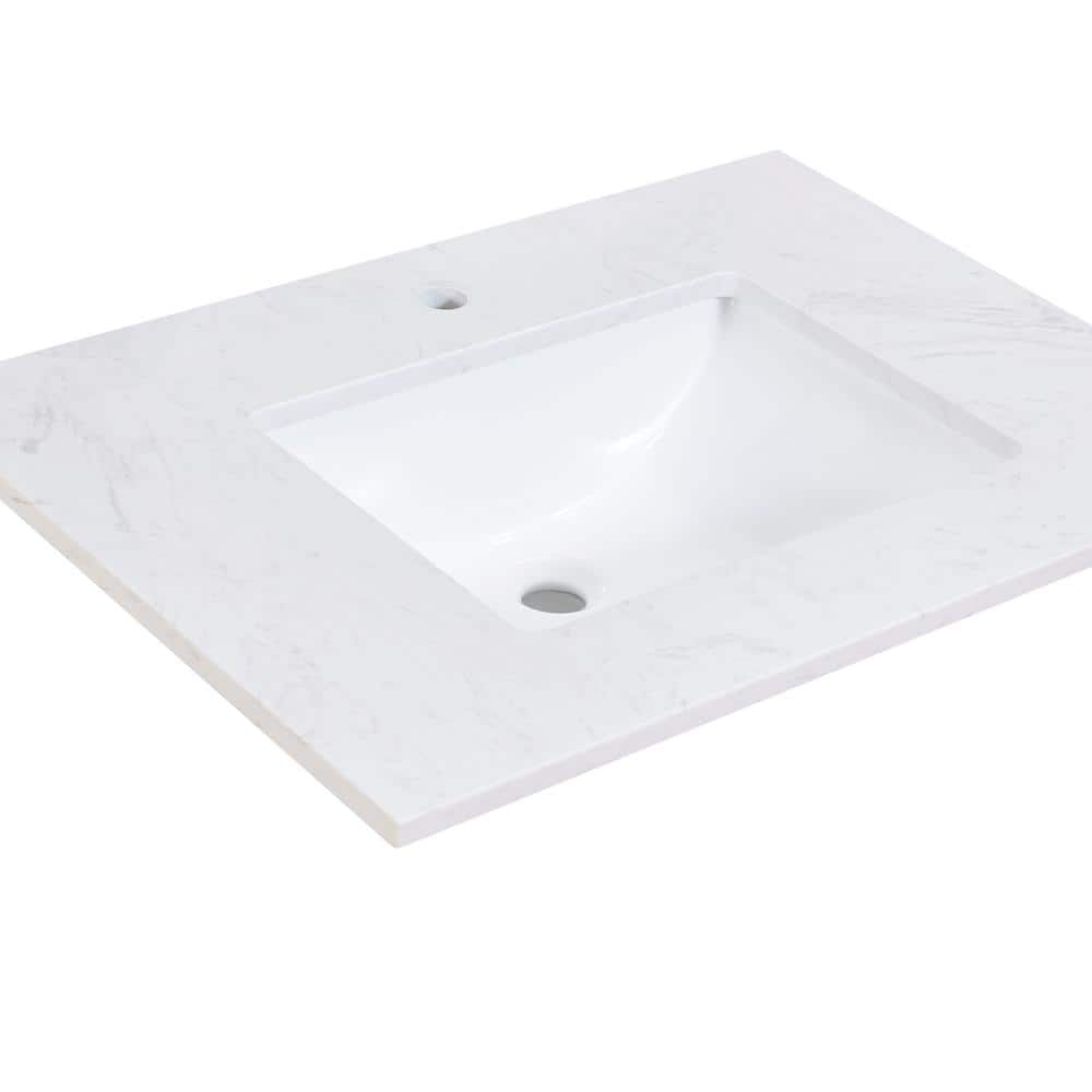 Altair 31" Aosta White Composite Stone Vanity Top with Sink