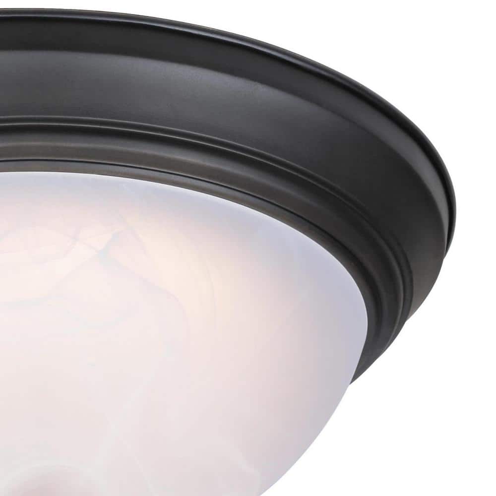 Elegant Alabaster Glass & Bronze LED Ceiling Light, 11-inch
