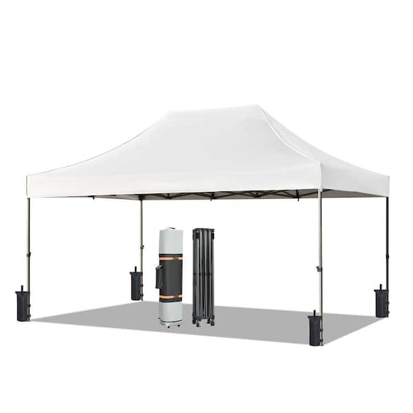Avex 10 ft. x 15 ft. White Pop-Up Outdoor Canopy Tent Heavy Duty Party Tent with Removable Sidewalls