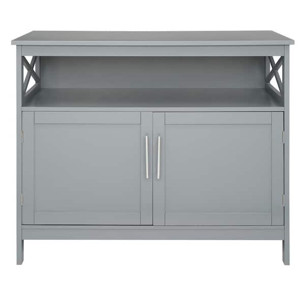 Karl home MDF Gray X-Shaped Sideboard with Partition