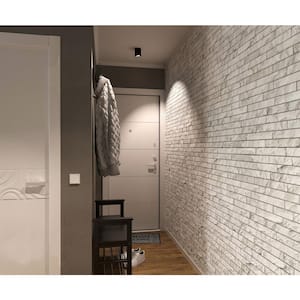 3D Falkirk Renfrew II 1/50 in. x 39 in. x 25 in. White Grey Faux Stone PVC Decorative Wall Paneling