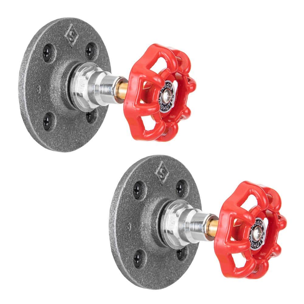 1/2 in. Black Malleable Iron Flange and Red Spigot Wall Hook (2-Pack) price history on PriceWatchPro