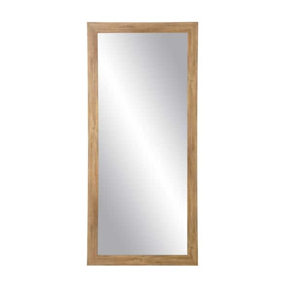BrandtWorks Medium Light Brown Farmhouse Cottage Mirror (32.5 in. H X 66 in. W)