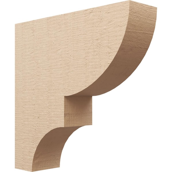 Ekena Millwork 8 in. x 32 in. x 32 in. Thin Ridgewood Rough Cedar Woodgrain TimberThane Corbel, Primed Tan