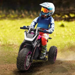 12-Volt 3 Wheel Motorcycle Ride on Motorbike Electric Tricycle for Kids 3-8 Years Old, Pink