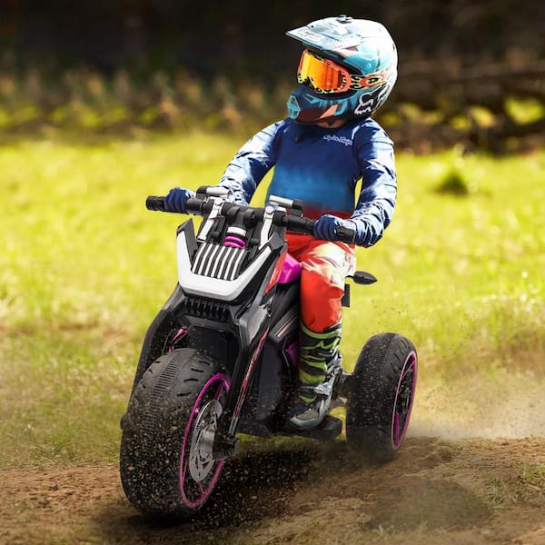 12-Volt 3 Wheel Motorcycle Ride on Motorbike Electric Tricycle for Kids 3-8 Years Old, Pink