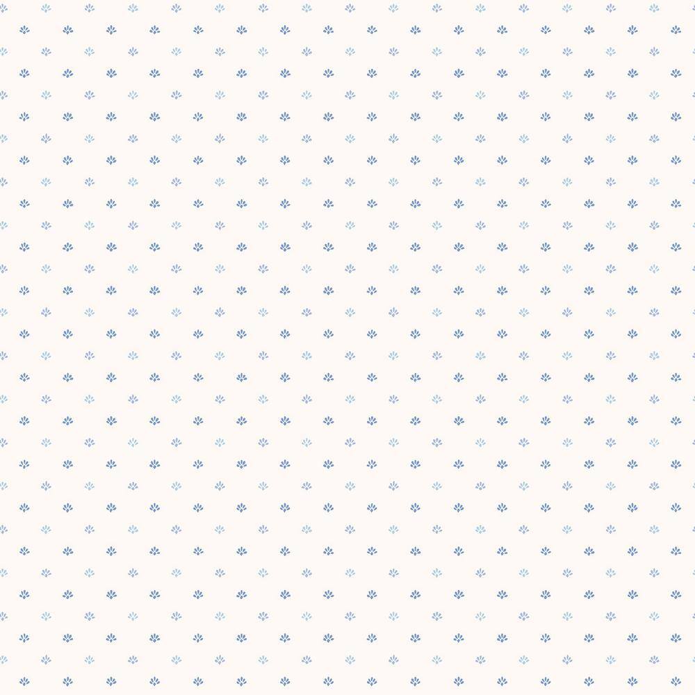 Miniatures 2 Blue Mini Floral Motif Design Matte Finish Non-Pasted Vinyl on