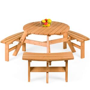 Round Wood Picnic Table