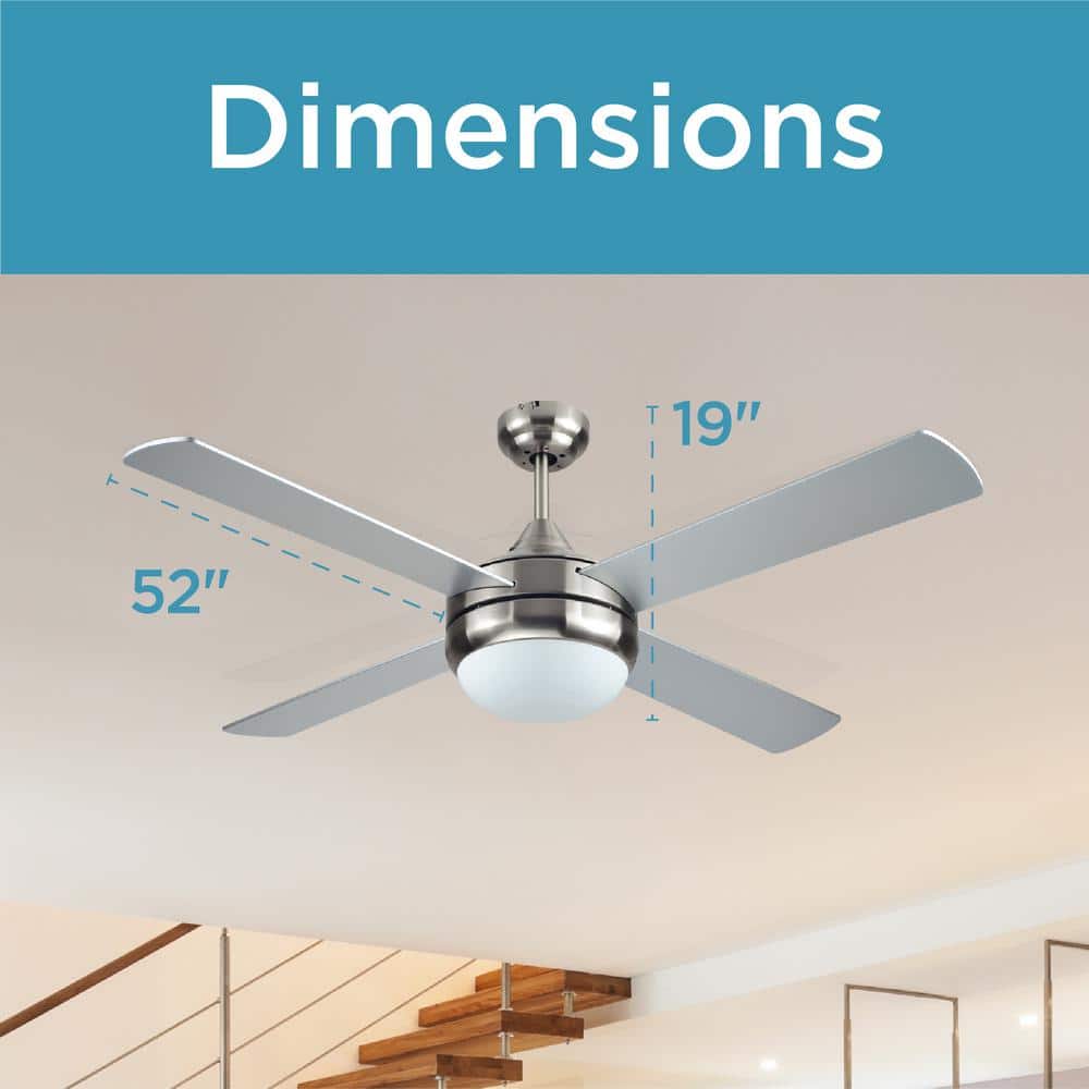 52-Inch Brushed Nickel Ceiling Fan with Mahogany Blades and Remote