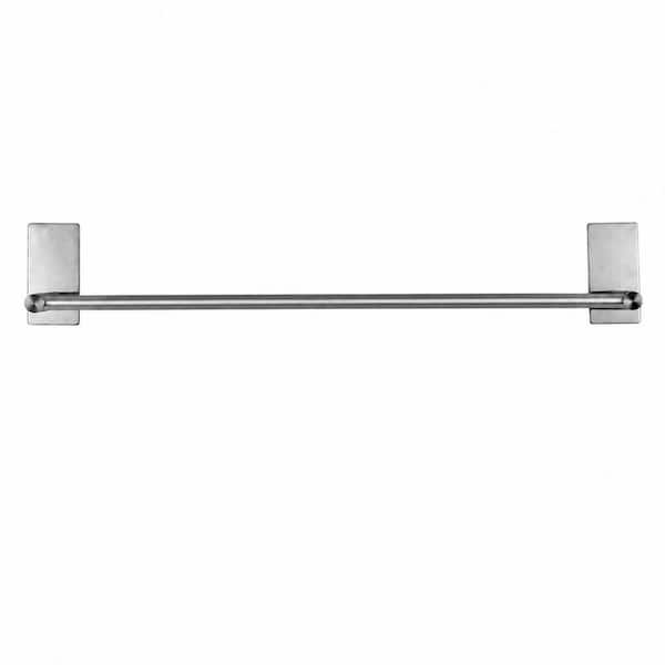 24 in. Self-Adhesive Stainless Steel Towel Bar in Brushed Nickel Bath Accessory for Smooth Surfaces