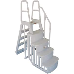 Ladder Steps for Above Ground Pool with Mat Pad Plus 2 Sand Weights