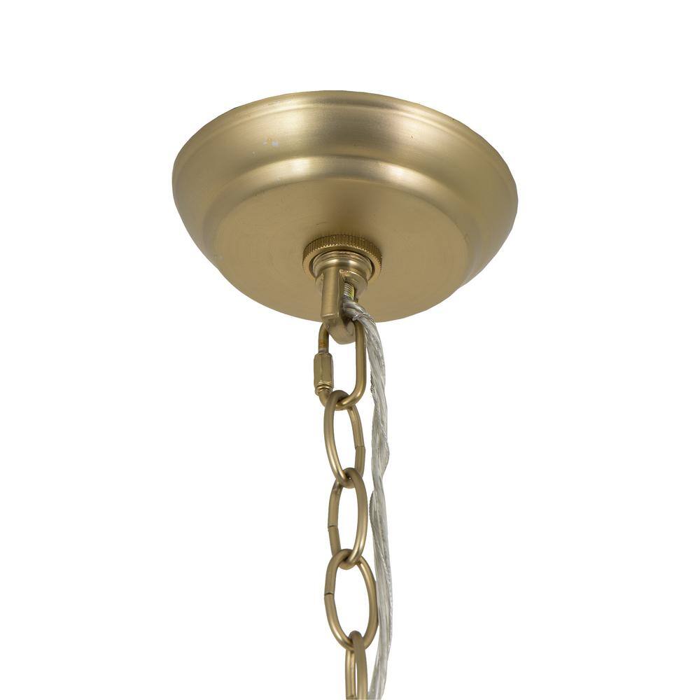 Satin Brass 6-Light Globe Chandelier with Adjustable Height