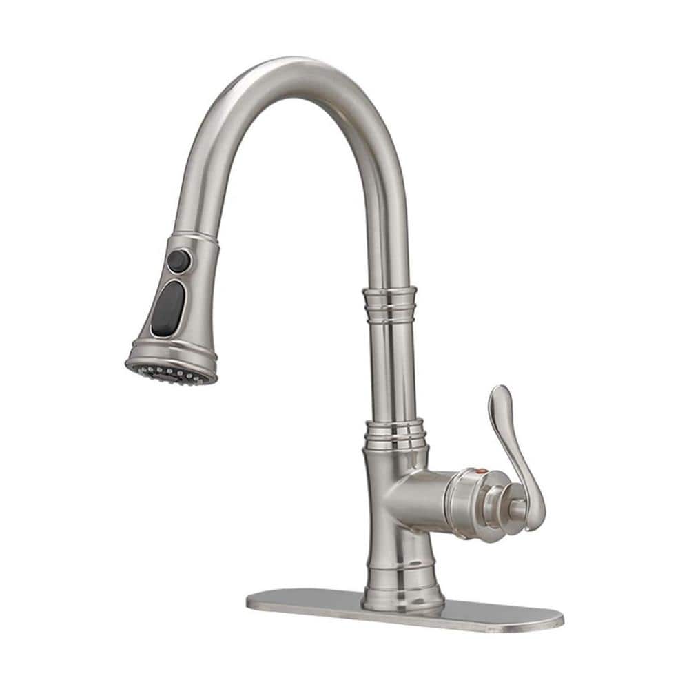 Single Handle Pull-Down Sprayer Kitchen Faucet with Flexible and Power Clea