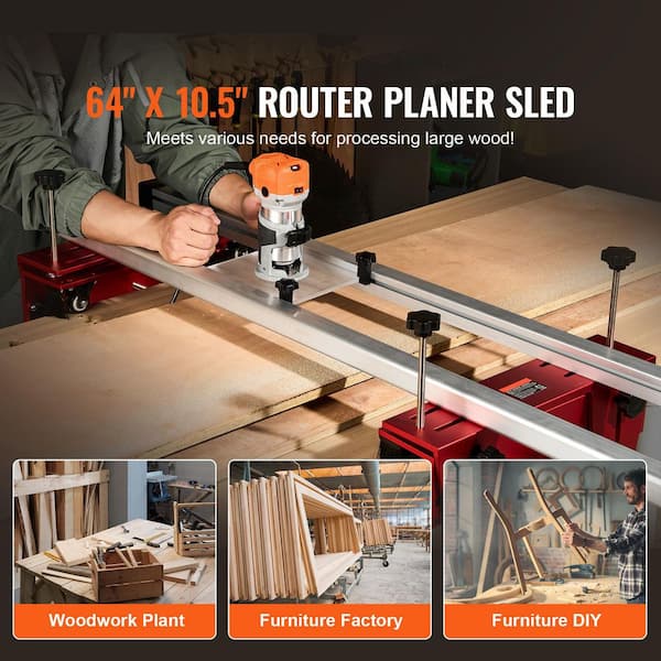 Router Sled 64 in. Portable and Adjustable Slab Flattening Jig DIY Woodworking Router Sled 0 Amp Plasma Cutter