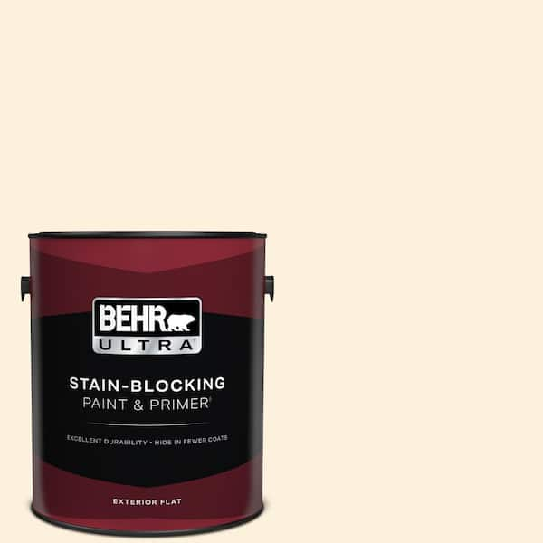 BEHR ULTRA 1 gal. #M260-1 String Cheese Flat Exterior Paint & Primer