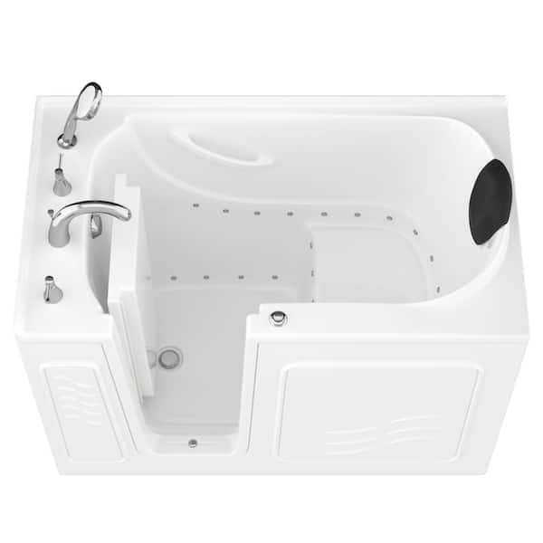 Universal Tubs Safe Premier 53 in. Left Drain Walk-In Air Bathtub in White