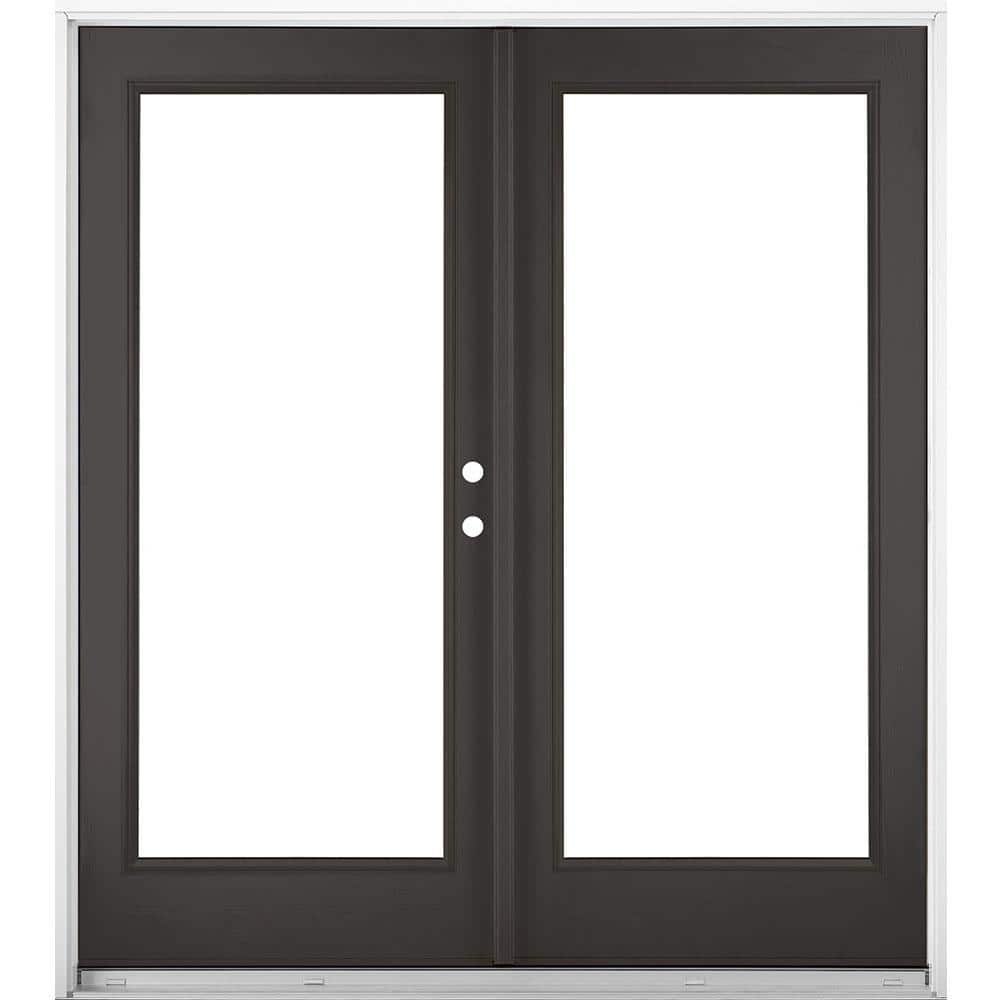 60 in. x 80 in. Black Left-Hand Outswing Fiberglass Full Lite LOE Glass Hinged Patio Door price history on PriceWatchPro
