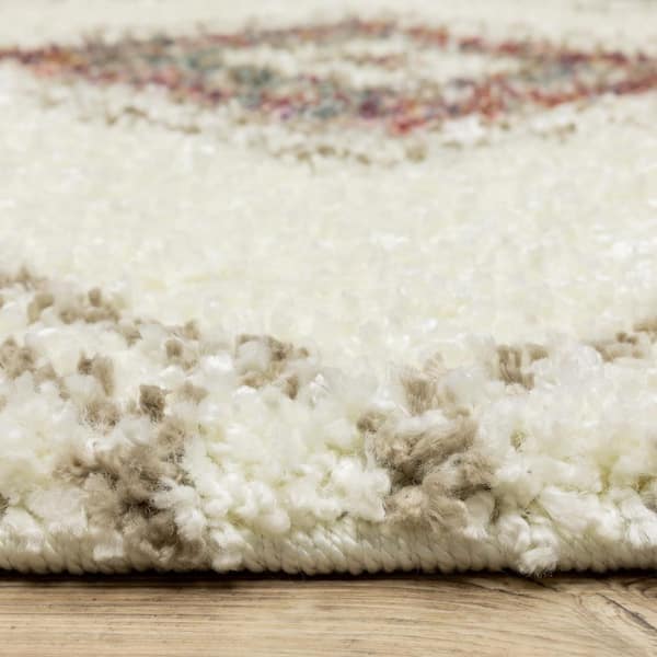 5 ft. x 8 ft. Silver, Black, Gray Tribal Washable Area Rug