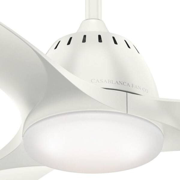 Casablanca - Wisp 52 in. LED Indoor Fresh White Ceiling Fan with Light and Remote