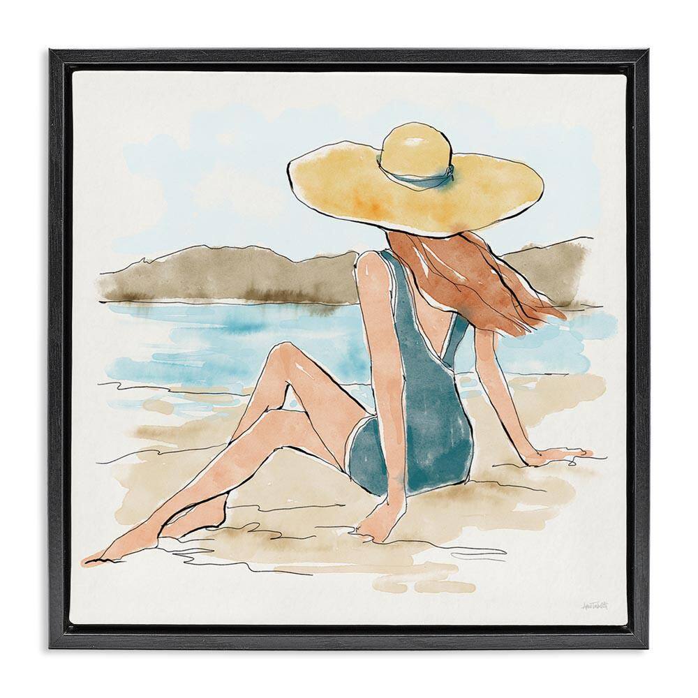 Summer Day Beauty by Anne Tavoletti Black Floater Frame People Graphic Art Print 18 in. x 18 in. price history on PriceWatchPro