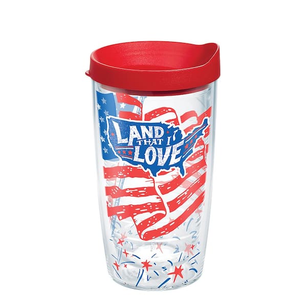 Tervis Land That I Love 16 Oz Clear Plastic Travel Mugs Double Walled Insulated Tumbler With Lid 1351394 - Clear Double Wall Cups With Lids