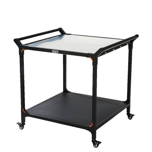 32 in. Black Outdoor Mobile Grill Cart for Garage Storage, Kitchen Organization and other multifunctional scenarios