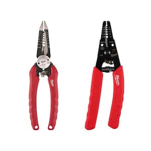 7.75 in. Combination Electricians 6-in-1 Wire Strippers Pliers with 10-18 AWG Wire Stripper/Cutter (2-Piece)