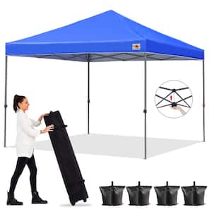 12 ft. x 12 ft. Blue Instant Pop Up Canopy Tent Outdoor Central Lock-Series