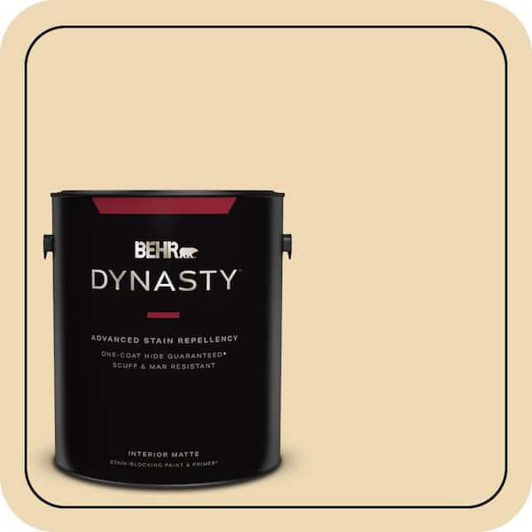 BEHR DYNASTY 1 gal. #340E-3 Bavarian Cream Matte Interior Stain-Blocking Paint & Primer