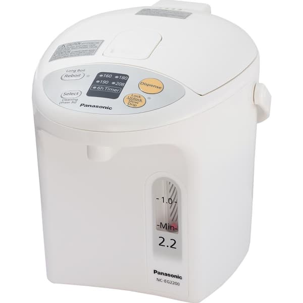 Panasonic Electric Thermo Pot 9-Cup White Electric Kettle with Temperature Control
