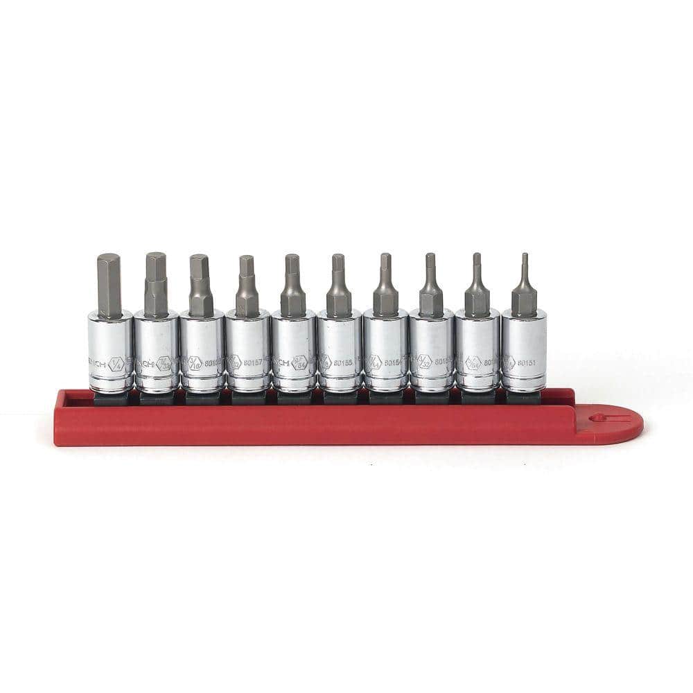 GEARWRENCH 1/4 in. Drive SAE Hex Bit Socket Set (10-Piece) 80323