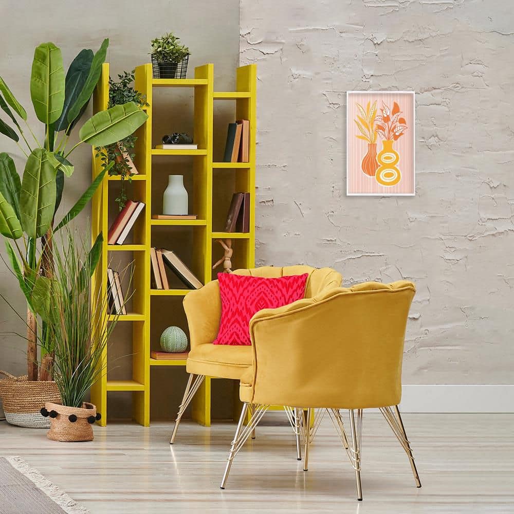 Orange and Yellow Vases by Martina Pavlova White Framed Nature Giclee Art Print 18 in. x 12 in. price history on PriceWatchPro