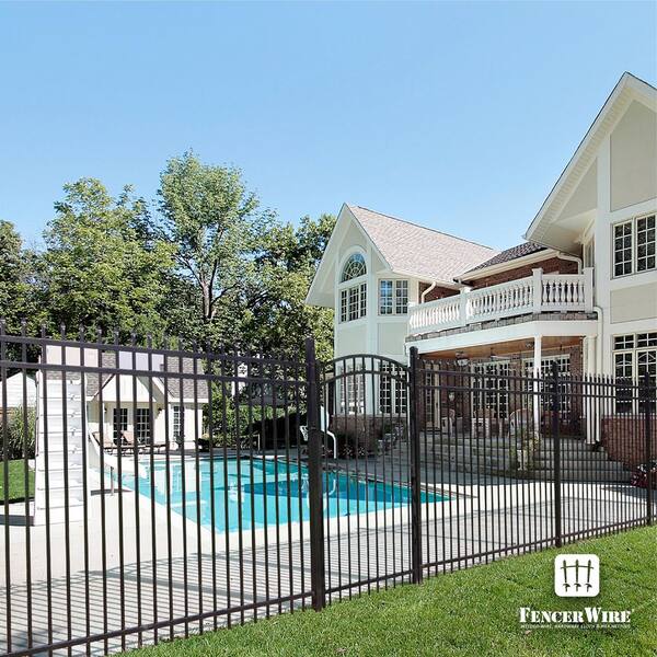 Freedom 10-ft x 4-ft Black Aluminum Driveway Gate