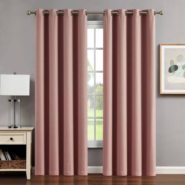 Creative Home Ideas Chyna Coral Blackout Grommet Tiebacks Curtain 50 in