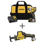 ATOMIC 20-Volt MAX Li-Ion Brushless Cordless Compact 1/4 in. Impact Driver Kit with 20-V Compact Recip Saw (Tool-Only)