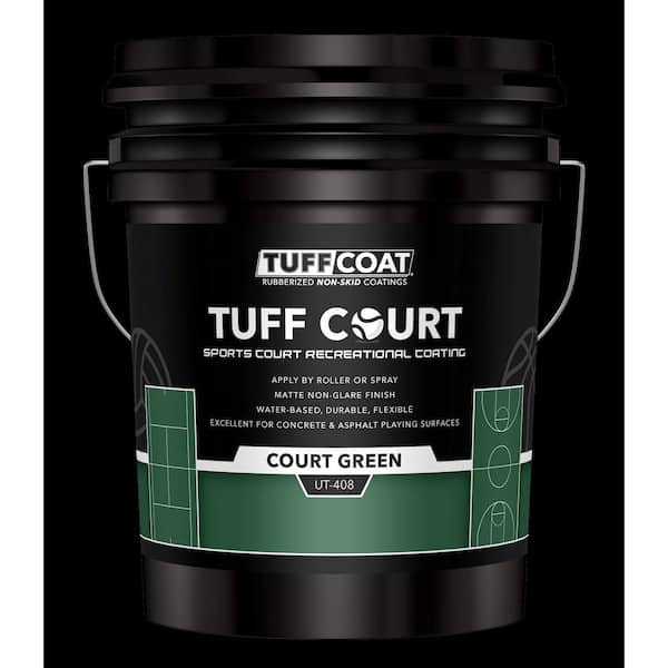 Tuff Court UT-408 5-Gl Court Green Non-Skid Durable Sport Court Paint Coating for Pickleball Tennis and Basketball Court