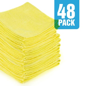 Microfiber Cleaning Cloths, 16 in. x 16 in., Yellow (48-Pack)