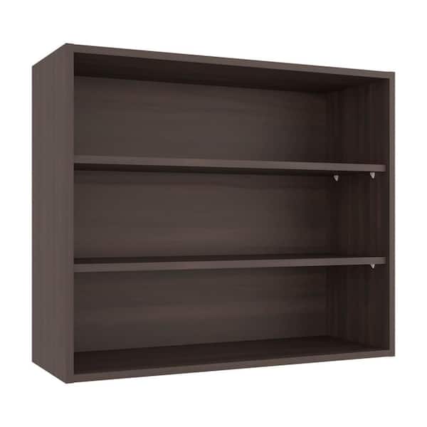 36.00 in. W x 12.00 in. D x 30.00 in. H Bathroom Storage Wall Cabinet in Dark Walnut with Shelf