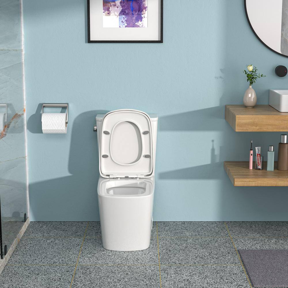White Ceramic One-Piece Elongated High Efficiency Toilet