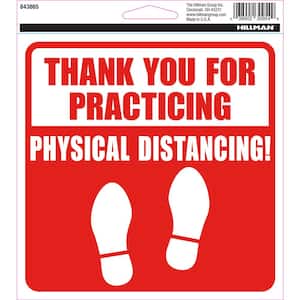 6 in. x 6 in. Thank You for Practicing Social Distance Sign