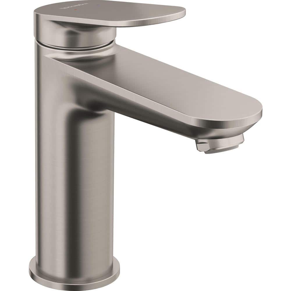Duravit No.1 Single Handle Single Hole Bathroom Faucet with Drain Kit Included Included in Brushed Nickel