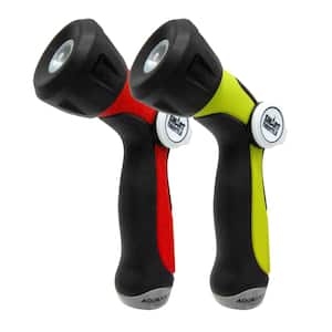 One Touch Adjustable Hose Nozzle with Smart Throttle Control in Red/Green (Pack of 2)