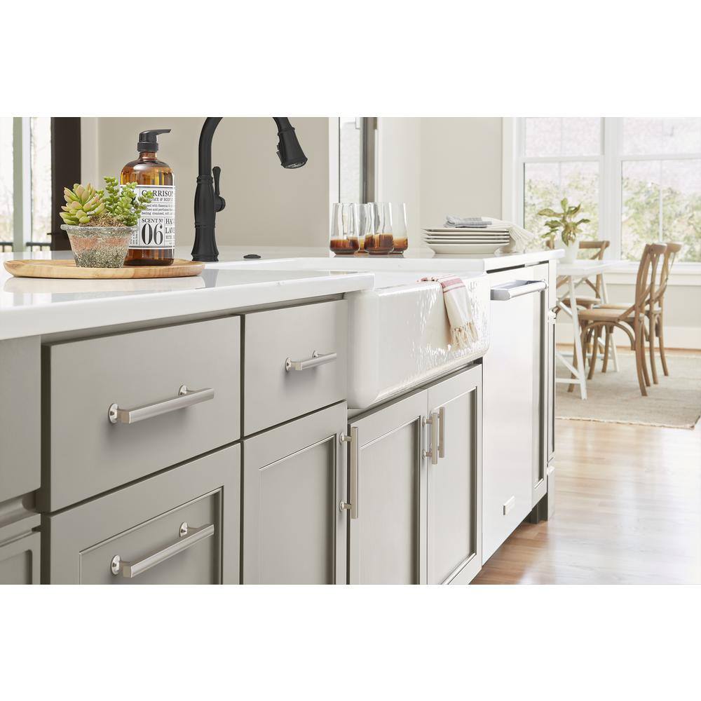 Satin Nickel 7-9/16 Inch Modern Cabinet Pull
