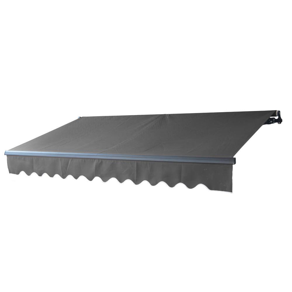Motorized Retractable Black Patio Awning with Aluminum Frame